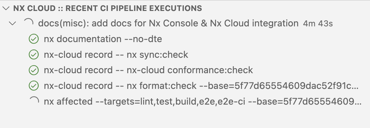 Nx Console Nx Cloud View